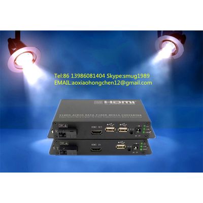 Kvm Fiber Optic Extender Support Hdmi Usb Ir Signals Transmission Over