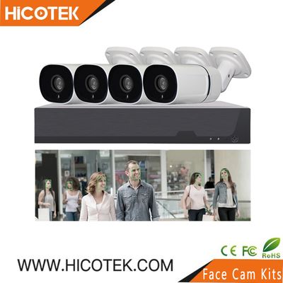 HD AI Smart Face Detection Facial Recognition Camera Comparison Poe IP CCTV NVR Kits System