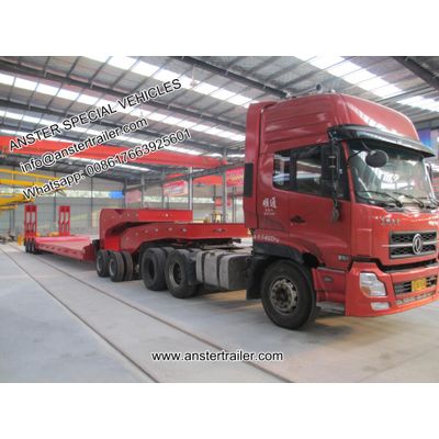 80/70/60 T 2/3/4 muti-axles lowboy/low bed trailer with air/pneumatic suspension