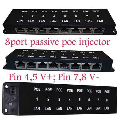 8port 10/100M passive POE injector panel