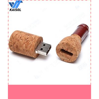 Free logo USB 3.0 eco friendly cork wood bottle shape usb flash drive