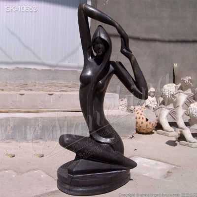 Manufacturer Modern Black Marble Woman Abstract Sculpture for Outdoor Garden and Home Decoration