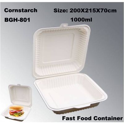 High Quality Biodegradable Disposable Cornstarch Fast food Box