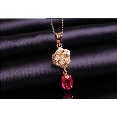 Ruby Pendant 18K Gold Setting Diamond Pendant Fashion Charm