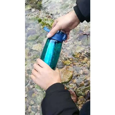 Soft touch sports personal portable filtered water purifier bottle with filter