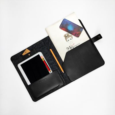 Custom Corporate Unisex Personalized Felt Organizer with Pu Leather Details Laptop Sleeve , A4 Size