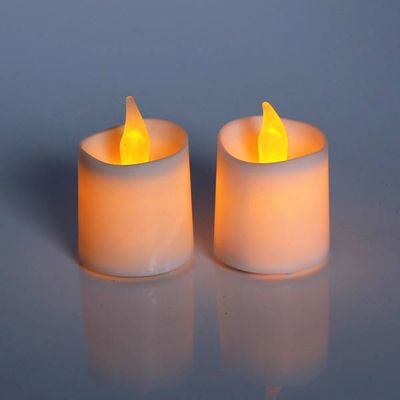 PZCD MY-06 Yellow Light Flame Twinkle Effect LED High Candle Lamp - White (2 Pcs)