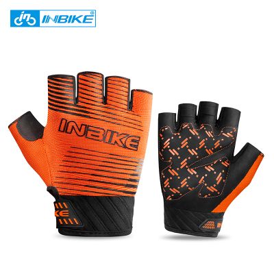 INBIKE Breathable Fitness Half Finger Shockproof Palm Pad Road Bicycle Cycling MTB Bike Gloves BH005