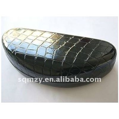 Black PU/PVC leather metal sunglasses case