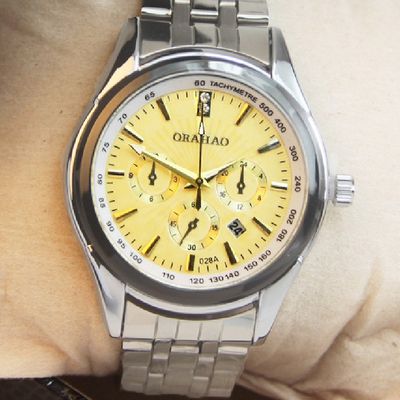 GD12 Fashion unique business style wristwatches mens waterproof watches stainless steel strap