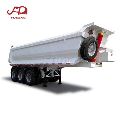 FUDENG 4 axles heavy duty 80-100ton dump rear tipping truck and trailer