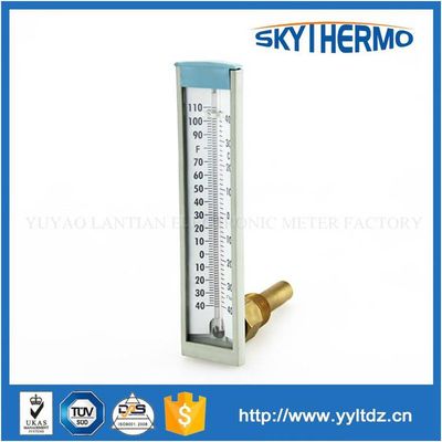 plastic case industrial 90 degree angle glass 150C aluminium thermometer