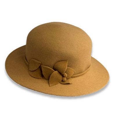 Autumn 100% wool felt bowler hat for women