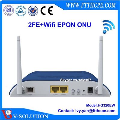 route mode 2 FE LAN ports EPON wifi ONU with 2 antenna