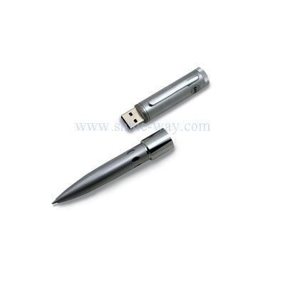 Deluxe Stainless Iron Ball Pen and USB Flash Drive