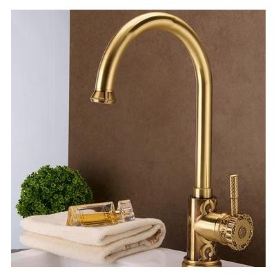Antique Brass Carved Court Style Kitchen/Bathroom Sink Tap TA630L