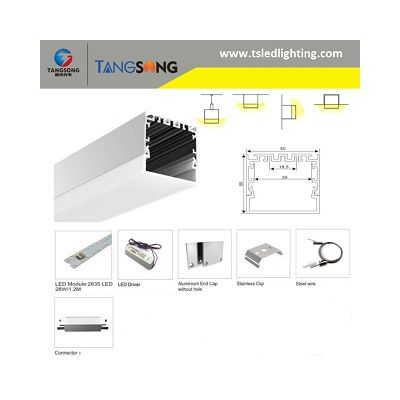 Recessed Ceiling / Wall led linear pendant 5050mm 120cm 24W 4000K suspension linear lighting