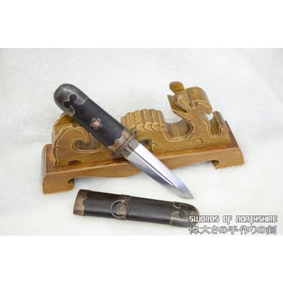 Traditional Folded Steel Chinese Short Sword Authentic Jian Hand Forged & Sharpened Knife with Silk 