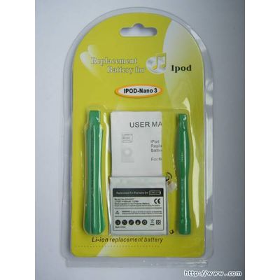 high quality battery for ipod nano with 450mah capacity
