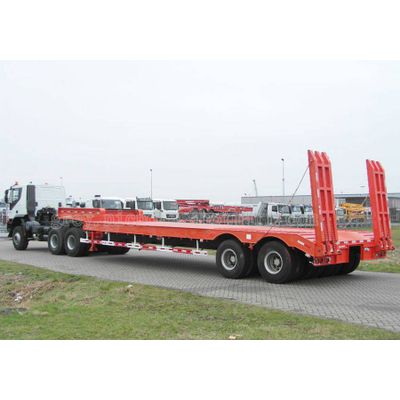 Customized 60-100 tons 4 axles gooseneck lowboy transport low bed trailer with quality assurance