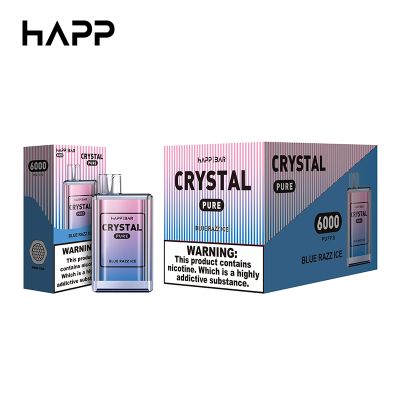 Wholesale Crystal 6000 Puffs Disposable Ecig Ejuice Prefilled Disposable E-Cigarette With Mesh Coil
