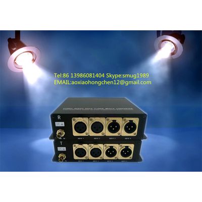 2CH Bidi XLR balanced audio over fiber optical extender for Broadcast/Studio, CCTV audio and AV Syst