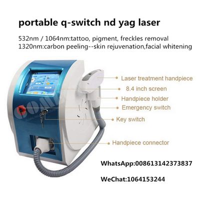 portable nd yag laser 532nm 1064nm 1320nm tattoo removal pigment removal carbon peeling