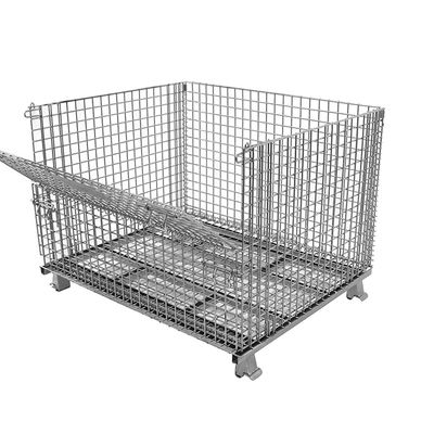 Cargo & Storage Equipment Wire Cage Cart Warehouse Collapsible Supermarket Heavy Duty Warehouse Cart