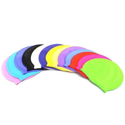 Customized logo waterproof Adult flat silicone swimming cap