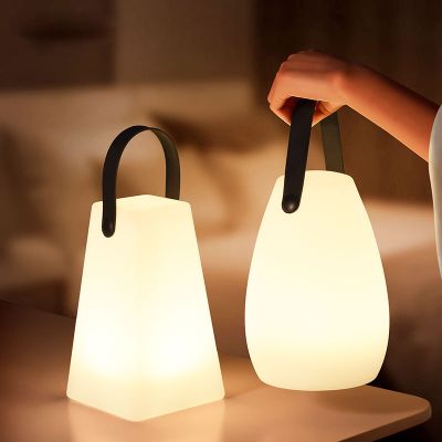 LED Night Light Portable Smart Bedside Lamp With Remote Control Dimmable USB Rechargeable Camping Li