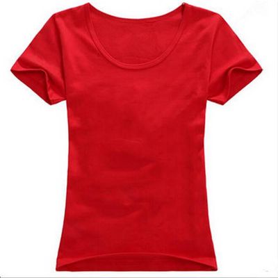 100% cotton women fashion O-neck blank T-shirt OEM