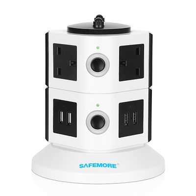 SAFEMORE Power Strip 6-Outlet with 4 Smart USB Charging Station
