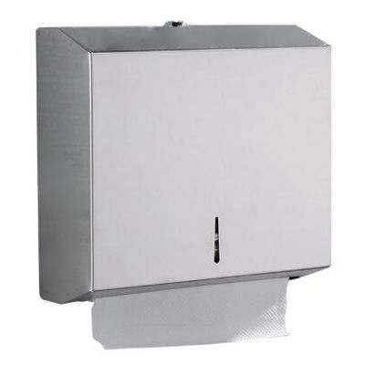 Stainless Steel Wall Mount Lockable Folded Paper Dispenser in Hand Cleaning