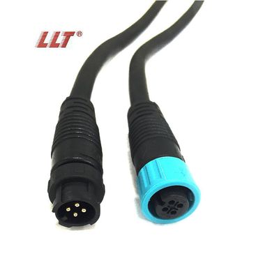 LLT M12 4 pin push lock ip67 ip68 dc electrical waterproof cable connector for led strip
