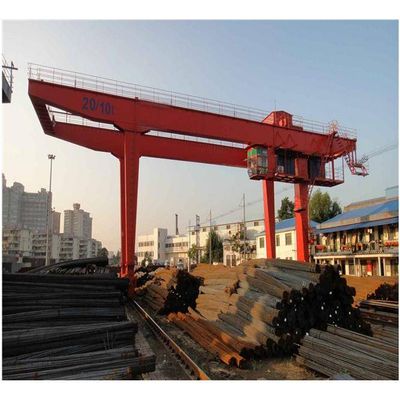 20 ton indoor movable motor rail mounted remote control granite double girder gantry crane