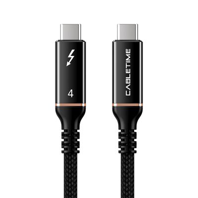 USB-IF Cetified USB4 CABLE by Coaxial ,Black TPE ,With Nylon Jacket