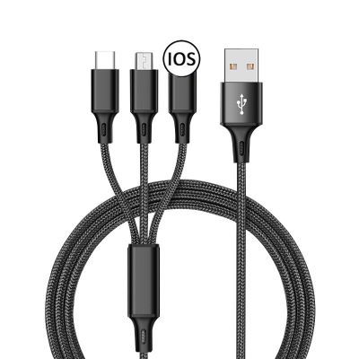 Hot Sell 3 in1 Data USB Cable For iPad Tablet For iPhone Phone For Android Phone Type C XiaoMi Huawe