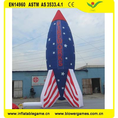 Customized shape design advertising fireworks inflatable rocket