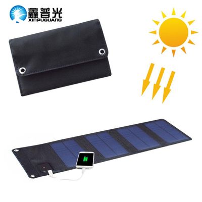 5V 7W foldable Mono Solar Panel USB Charger portable powerbank 4 panels fabric battery outdoor