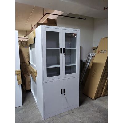Full Height Glass Sliding Door Metal Cabinet Cupboard for sale