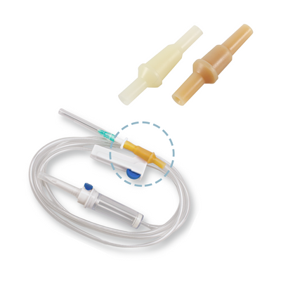 Rubber Bulb Connector Flashball as Injection Site for Infusion Serum Set