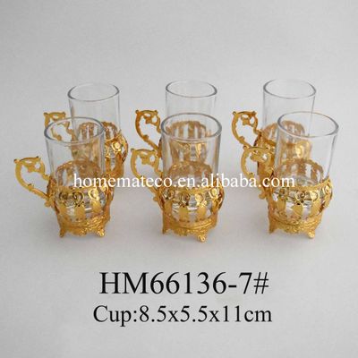 Tableware golden glass tea cup set