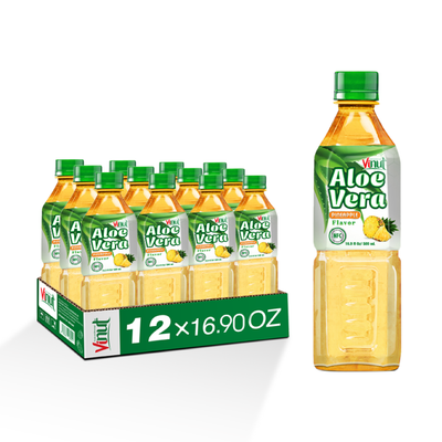 (12×16.9 fl oz) Vinut Aloe Vera Drink with pineapple flavor