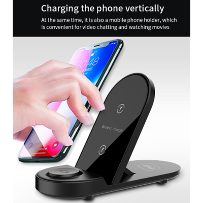PS416.3-in-1 wireless charger (desktop folding), support mobile phone / watch / Bluetooth headset fo