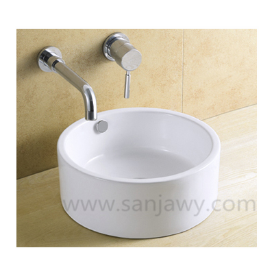 white Small Size Ceramic Counter top Bathroom Wash Basin