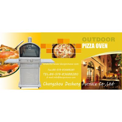 Freestanding stainless steel grill machine with pizza oven outdoor