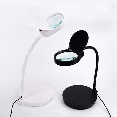 PDOK Magnifier Lamp 5X magnifying Glass Desk LED Light Foldable Reading Lamp Magnifying