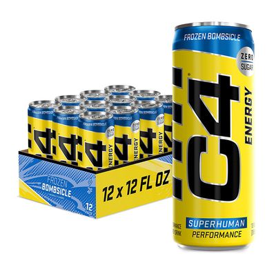 C4 Energy Drink, Skittles, Sugar Free, Carbonated Pre Workout Drink, 16 oz, 12 pack