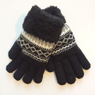 Adults double layer jacquard knitted glove
