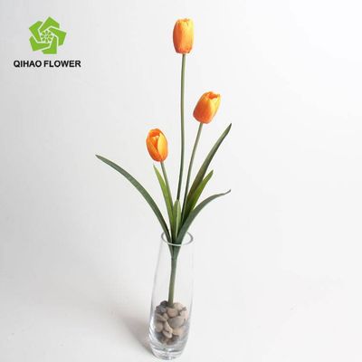 3 branches fabric tulip silk tulip decorative tulip for scence decoration